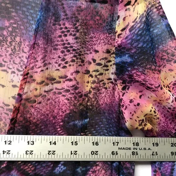 Boho Chic Spoon Jeans Sheer Colorful Maxi Cover Up Front Tie Flowy Dress L - Picture 7 of 8